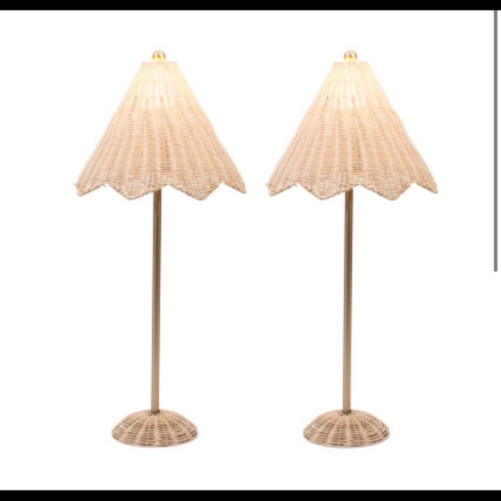 Lillian August Parasol Rattan Table Lamp Pair
 (Set of 2). 
BRAND NEW in box!